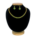 Splendid Premium Gold Plated Round Emerald Necklace