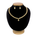 Alluring Round Gold Plated Jaipur CZ Stone Necklace