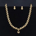 Alluring Round Gold Plated Jaipur CZ Stone Necklace