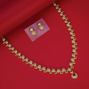 Alluring Round Gold Plated Jaipur CZ Stone Necklace Set