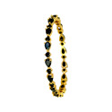 Sparkling Gold Plated Oval and Round Stone Bangle