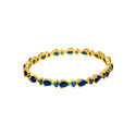Sparkling Gold Plated Oval and Round Stone Bangle