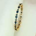 Sparkling Gold Plated Oval and Round Stone Bangle