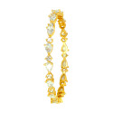 Sparkling Gold Plated Oval and Round Stone Bangle