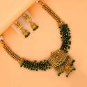Ethnic Antique Gold Plated Crystal Lakshmi Necklace Set