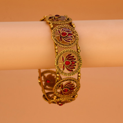 Contemporary Matte Finish Kemp Lotus Bangle