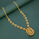 Gold Plated Floral Stone Beaded Pendant Long Chain