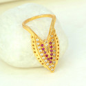 Premium Gold Plated Semiprecious Stone Vanki Ring