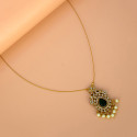 Trendy Invisible Chain CZ Victorian Pendant Necklace