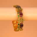 Luxe Matte Finish Lakshmi Lotus Enamel Bangle