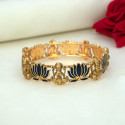 Luxe Matte Finish Lakshmi Lotus Enamel Bangle