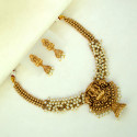 Antique Gold Plated Lakshmi Pendant Necklace Set