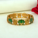 Ethnic Antique Gold Plated Lakshmi Lotus Bangle