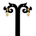 Small Gold Plated CZ Ruby Drop Earrings For Girls