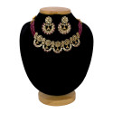Victorian Antique Finish Ruby CZ Choker Set