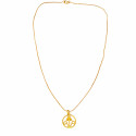 Simple Gold-Plated Floral Pendant With Chain 