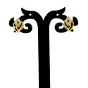 Exquisite Designer Gold Plated Stone Ear Studs