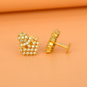 Opulent Gold-Plated Floral CZ Stud Earrings