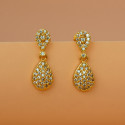Fashionable Gold Plated Teardrop Stone Drop Earrings