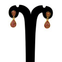 Fashionable Gold Plated Teardrop Stone Drop Earrings