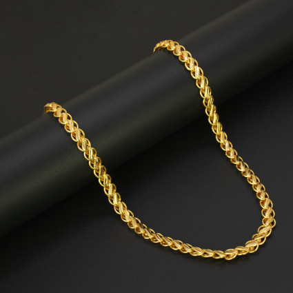 Stylish Gold-Plated Designer Lotus Chain 8P