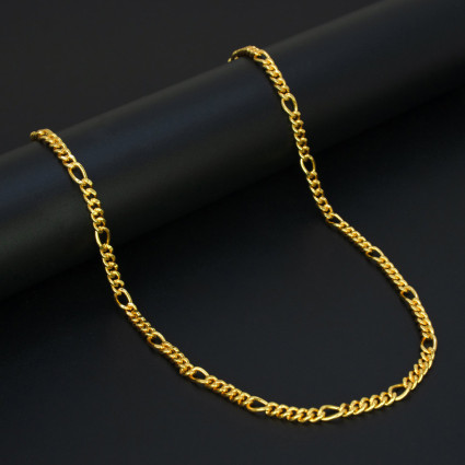 Stylish Gold Plated Figaro Link Unisex Sachin Chain