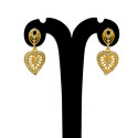 Emerald Stone Gold Plated Heart Drop Earrings for Girls