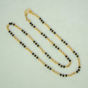 Classic Gold Plated Black Beads Mangalsutra Chain