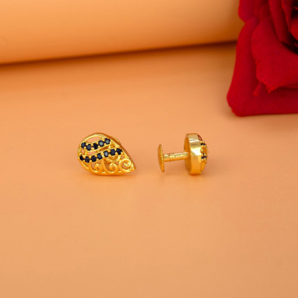 Stylish Gold Plated Stone Tear Drop Stud Earrings