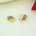 Stylish Gold Plated Stone Tear Drop Stud Earrings