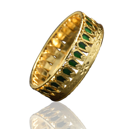 Traditional Green Nagapadam One gram Gold Plated Bangles