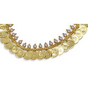 Traditional Gold Plated Stone Head Coin/Kash Necklace