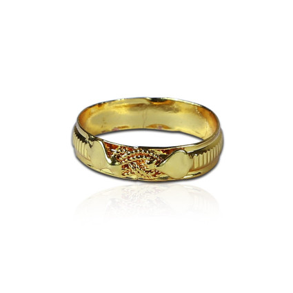 Gold Plated Heart and Knot Finger Ring
