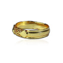 Gold Plated Heart and Knot Finger Ring