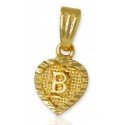 Gold Plated Heart Shape Alphabet Pendant