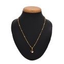 Trendy Gold Plated Little Stone Pendant With Chain