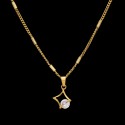 Trendy Gold Plated Little Stone Pendant With Chain