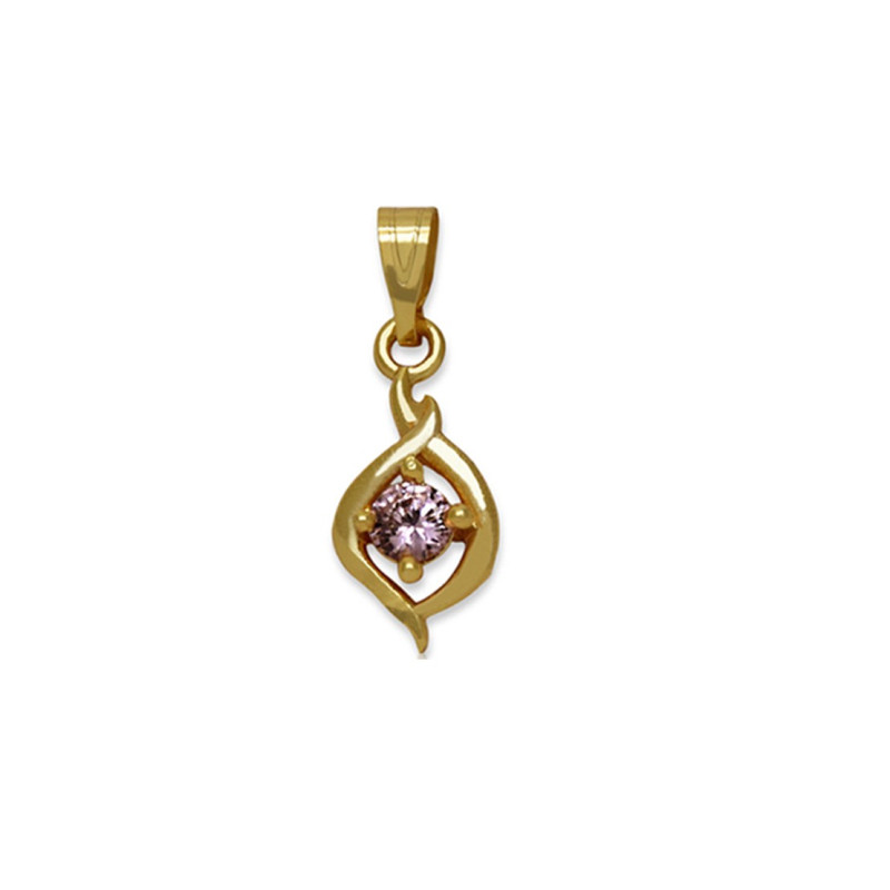 white stone gold pendant