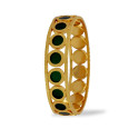 Trendy and Traditional Green Round Enamel Bangle
