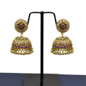 Beautiful Gold Plated Medium Size Ruby Jumkha/Jimikki Earrings