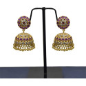 Beautiful Gold Plated Medium Size Ruby Jumkha/Jimikki Earrings