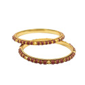 Eye-Catching Gold Plated Coral And Golden Beads Bangles