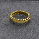 Gold Plated Twisted Rope Finger Ring