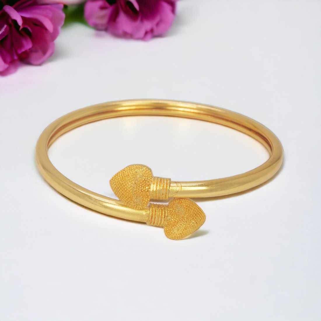 Gold plated heart bangles