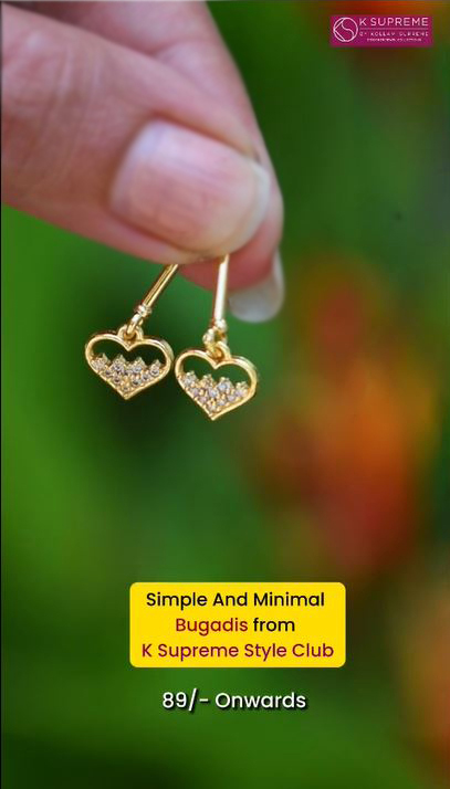 CZ Heart Bugadi Earrings