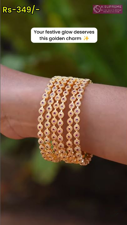 Round Design Stone Bangle